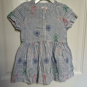 Seed short sleeve embroidered dress with pockets 2t